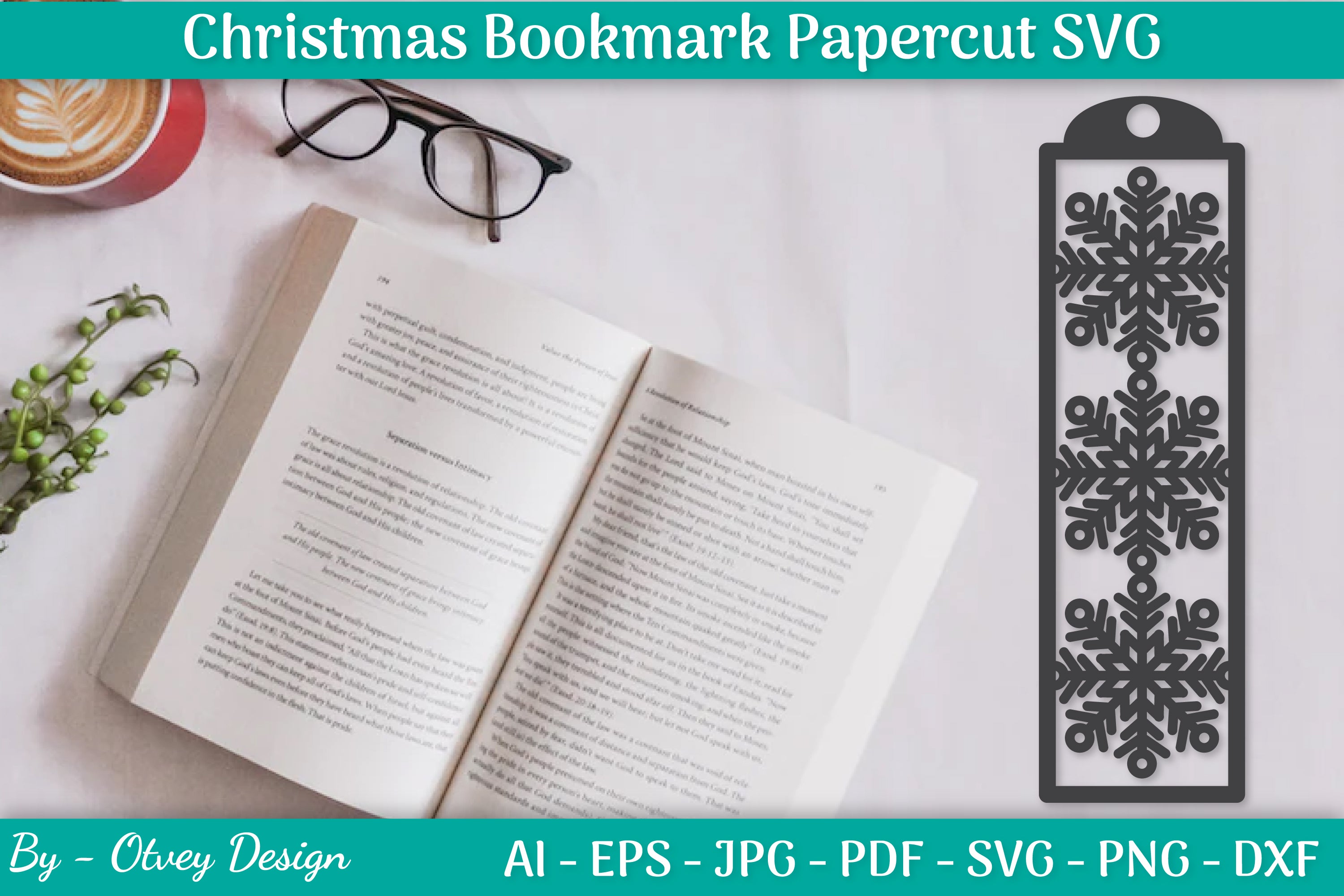 Christmas Bookmarks Paper Cut SVG Bundle