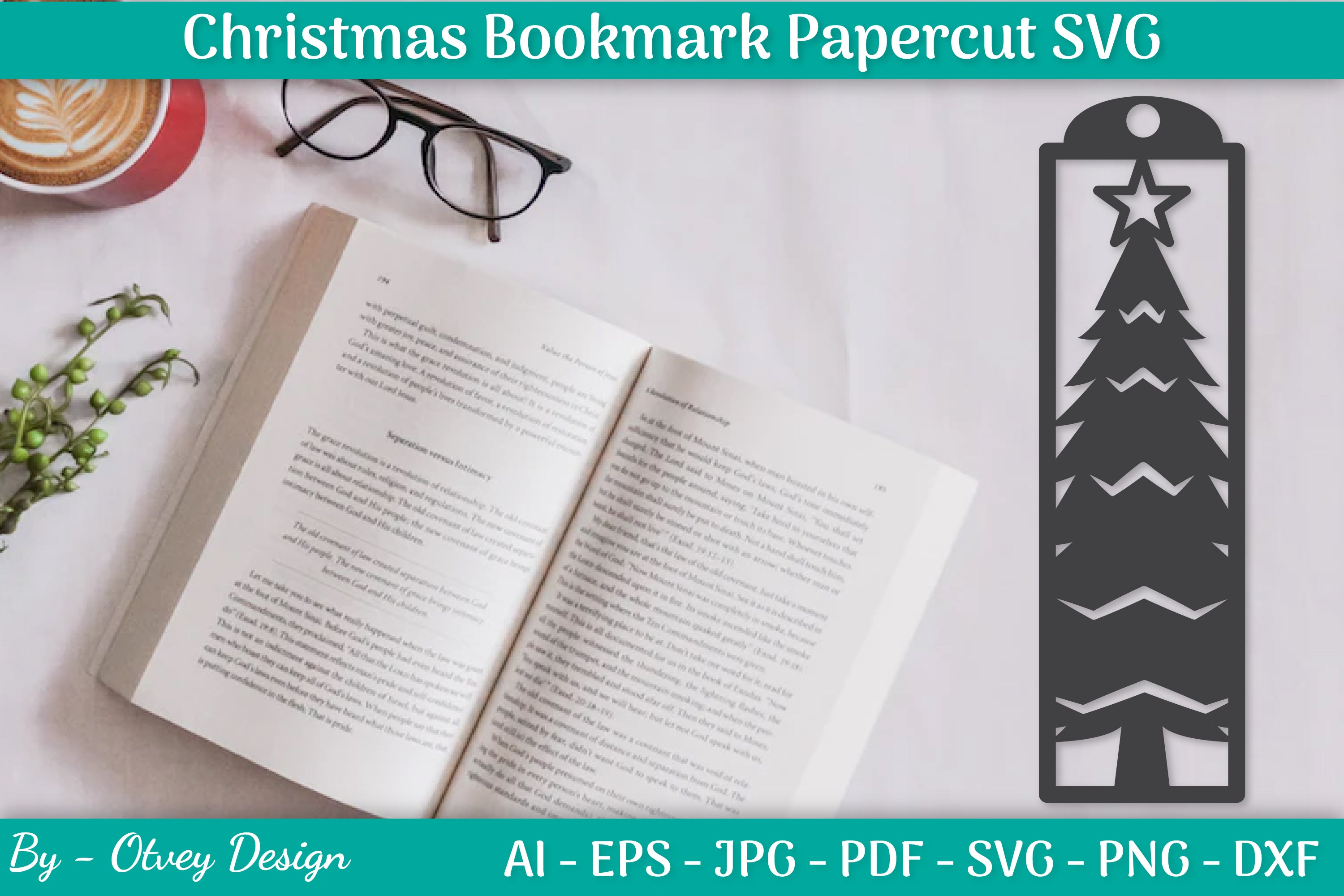 Christmas Bookmarks Paper Cut SVG Bundle
