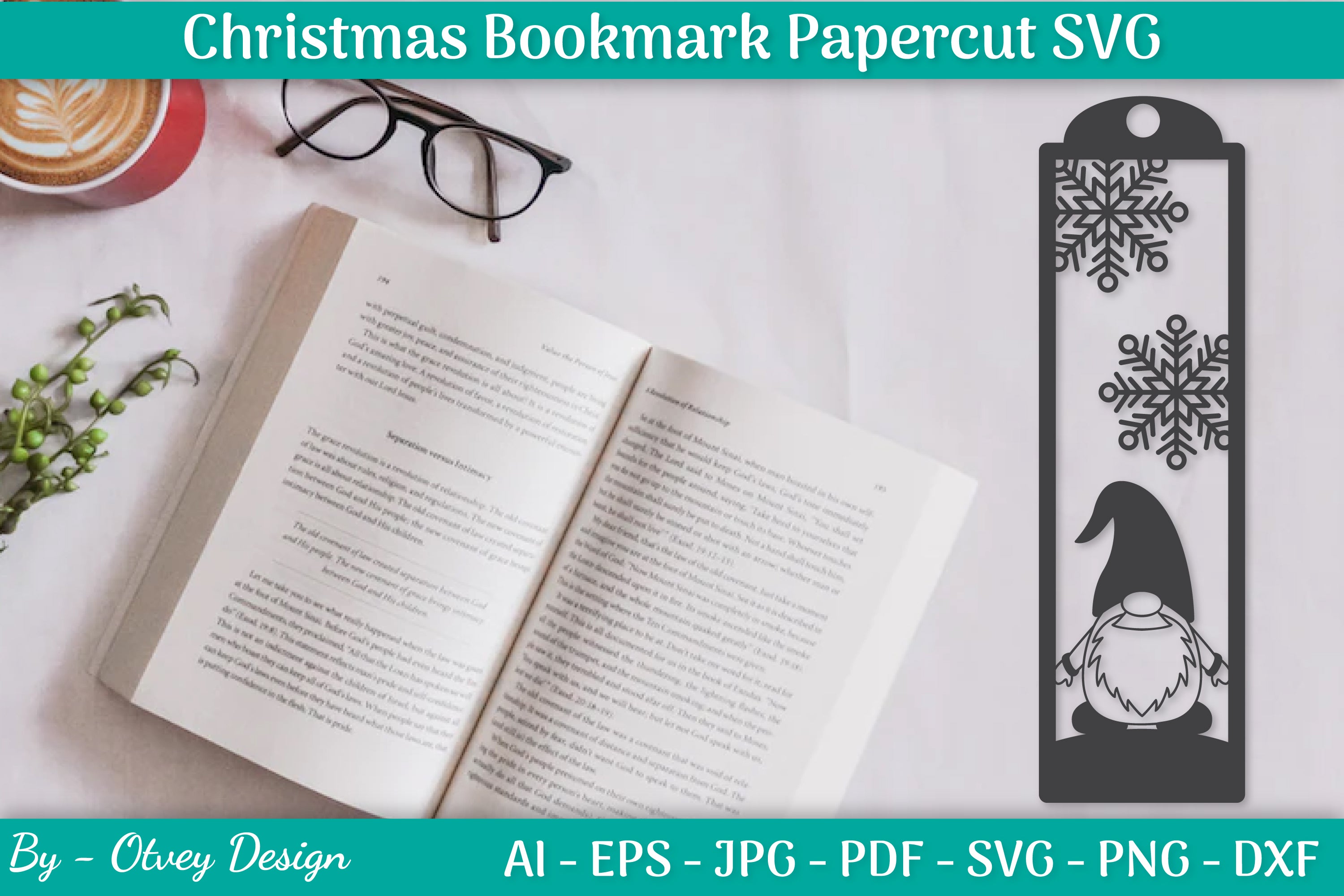 Christmas Bookmarks Paper Cut SVG Bundle