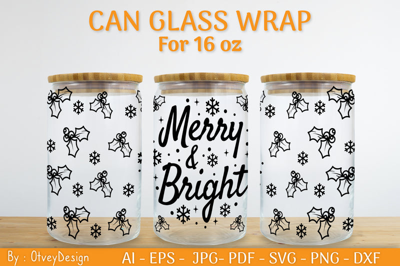 Christmas Can Glass 16 OZ SVG Bundle 23 - CraftNest - Digital Crafting and Art