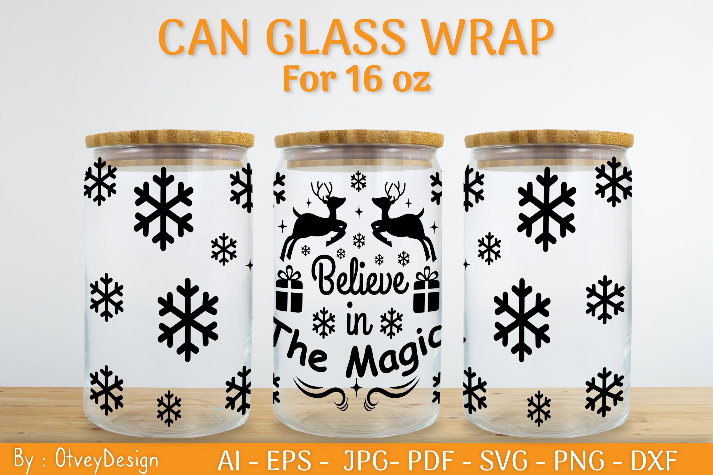 Christmas Can Glass 16 OZ SVG Bundle 21 - CraftNest - Digital Crafting and Art