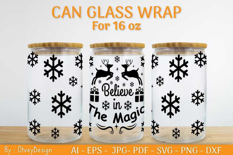 Christmas Can Glass 16 OZ SVG Bundle 21 - CraftNest - Digital Crafting and Art