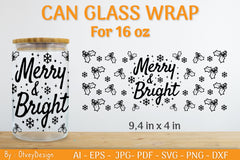 Christmas Can Glass 16 OZ SVG Bundle 23 - CraftNest - Digital Crafting and Art