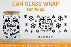 Christmas Can Glass 16 OZ SVG Bundle 21 - CraftNest - Digital Crafting and Art
