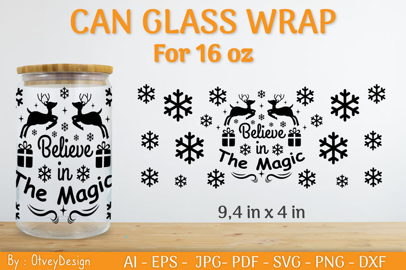 Christmas Can Glass 16 OZ SVG Bundle 21 - CraftNest - Digital Crafting and Art