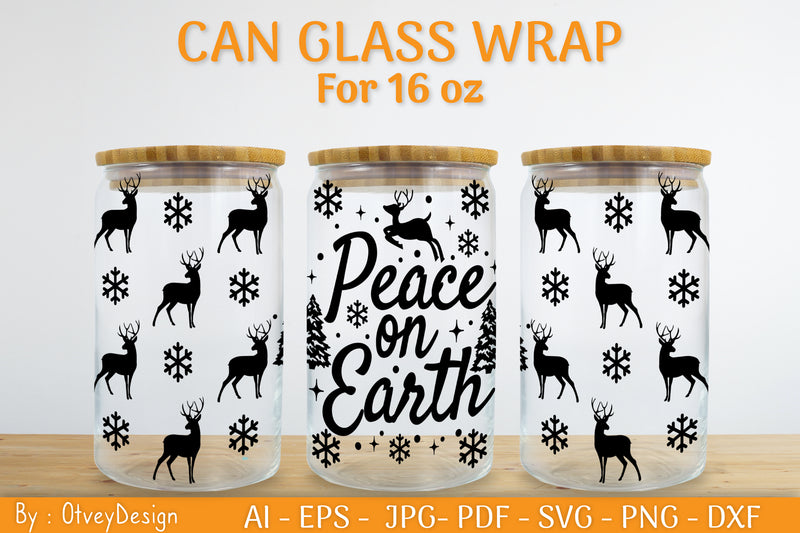 Christmas Can Glass 16 OZ SVG Bundle 24 - CraftNest - Digital Crafting and Art