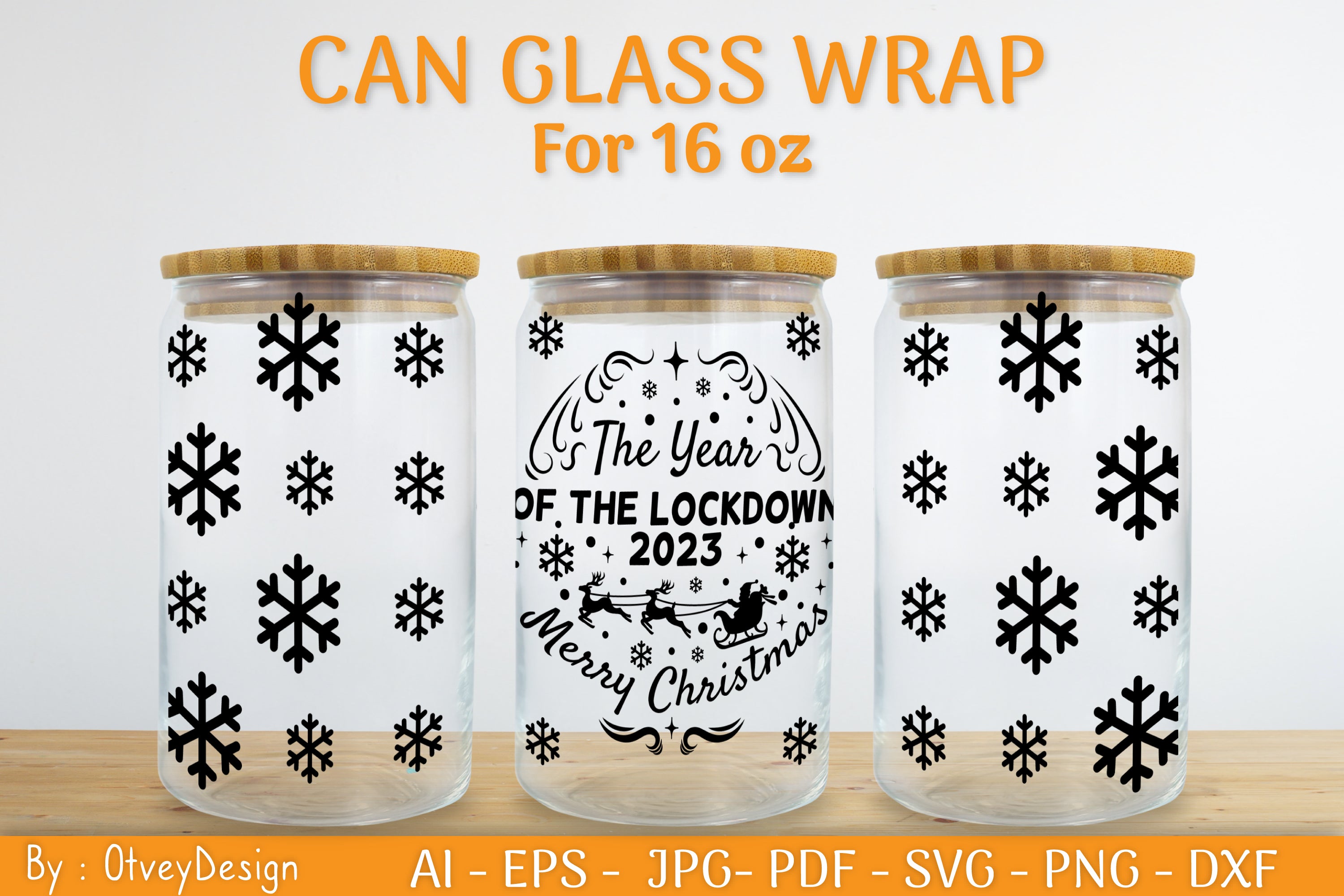 Christmas Can Glass 16 OZ SVG Bundle 5 - CraftNest - Digital Crafting and Art
