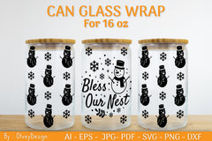 Christmas Can Glass 16 OZ SVG Bundle 7 - CraftNest - Digital Crafting and Art