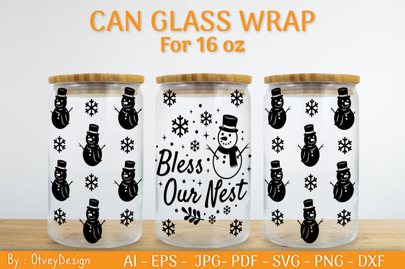 Christmas Can Glass 16 OZ SVG Bundle 7 - CraftNest - Digital Crafting and Art
