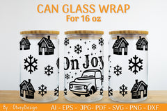 Christmas Can Glass 16 OZ SVG Bundle 27 - CraftNest - Digital Crafting and Art