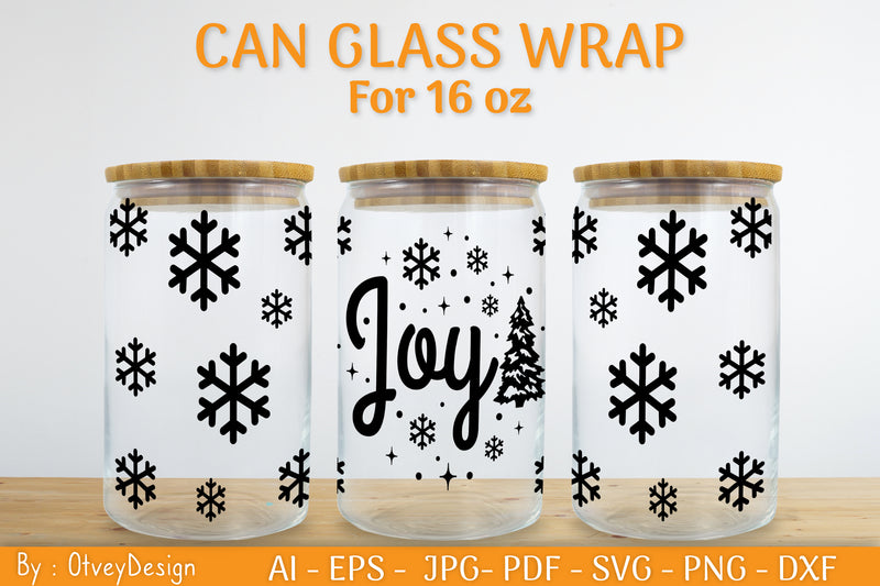 Christmas Can Glass 16 OZ SVG Bundle 8 - CraftNest - Digital Crafting and Art
