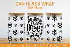 Christmas Can Glass 16 OZ SVG Bundle 28 - CraftNest - Digital Crafting and Art