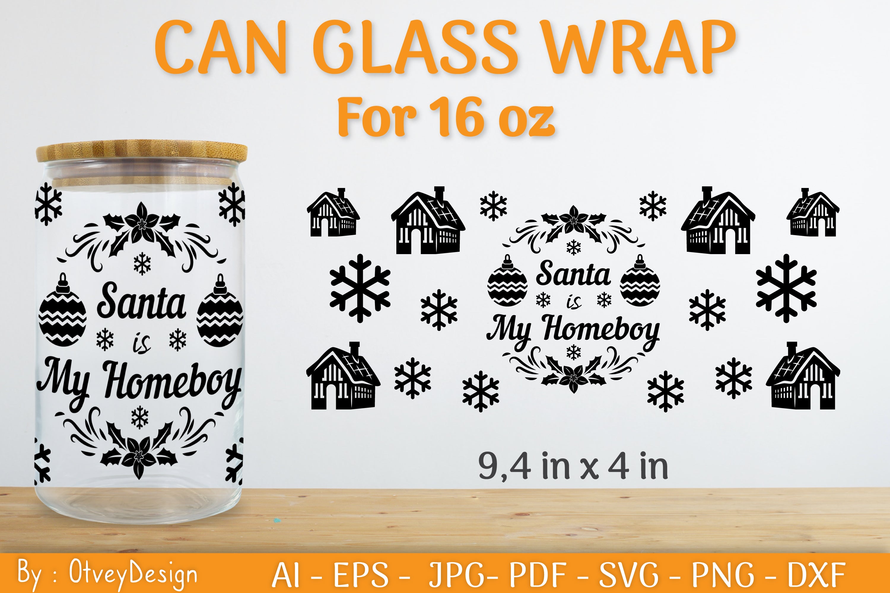 Christmas Can Glass 16 OZ SVG Bundle 9 - CraftNest - Digital Crafting and Art