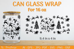 Christmas Can Glass 16 OZ SVG Bundle 10 - CraftNest - Digital Crafting and Art