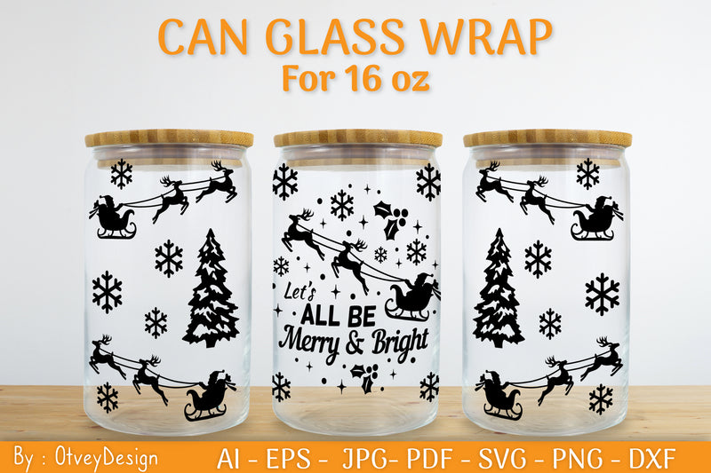 Christmas Can Glass 16 OZ SVG Bundle 10 - CraftNest - Digital Crafting and Art