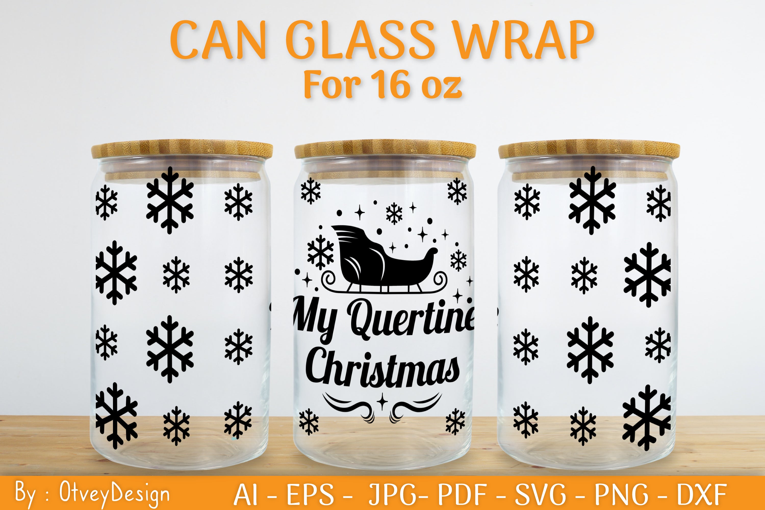 Christmas Can Glass 16 OZ SVG Bundle 11 - CraftNest - Digital Crafting and Art
