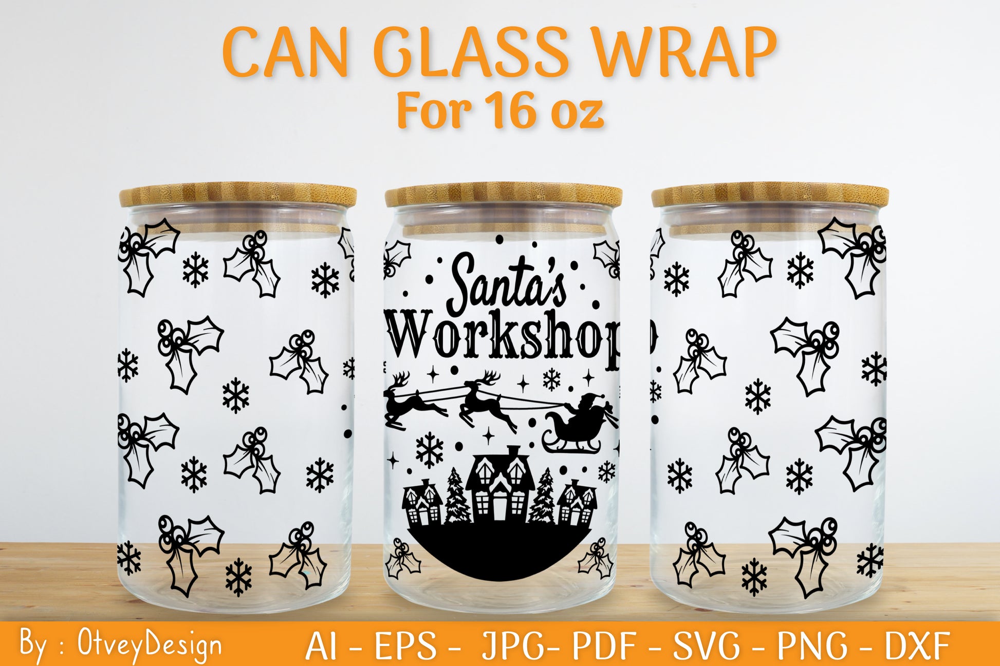 Christmas Can Glass 16 OZ SVG Bundle 30 - CraftNest - Digital Crafting and Art