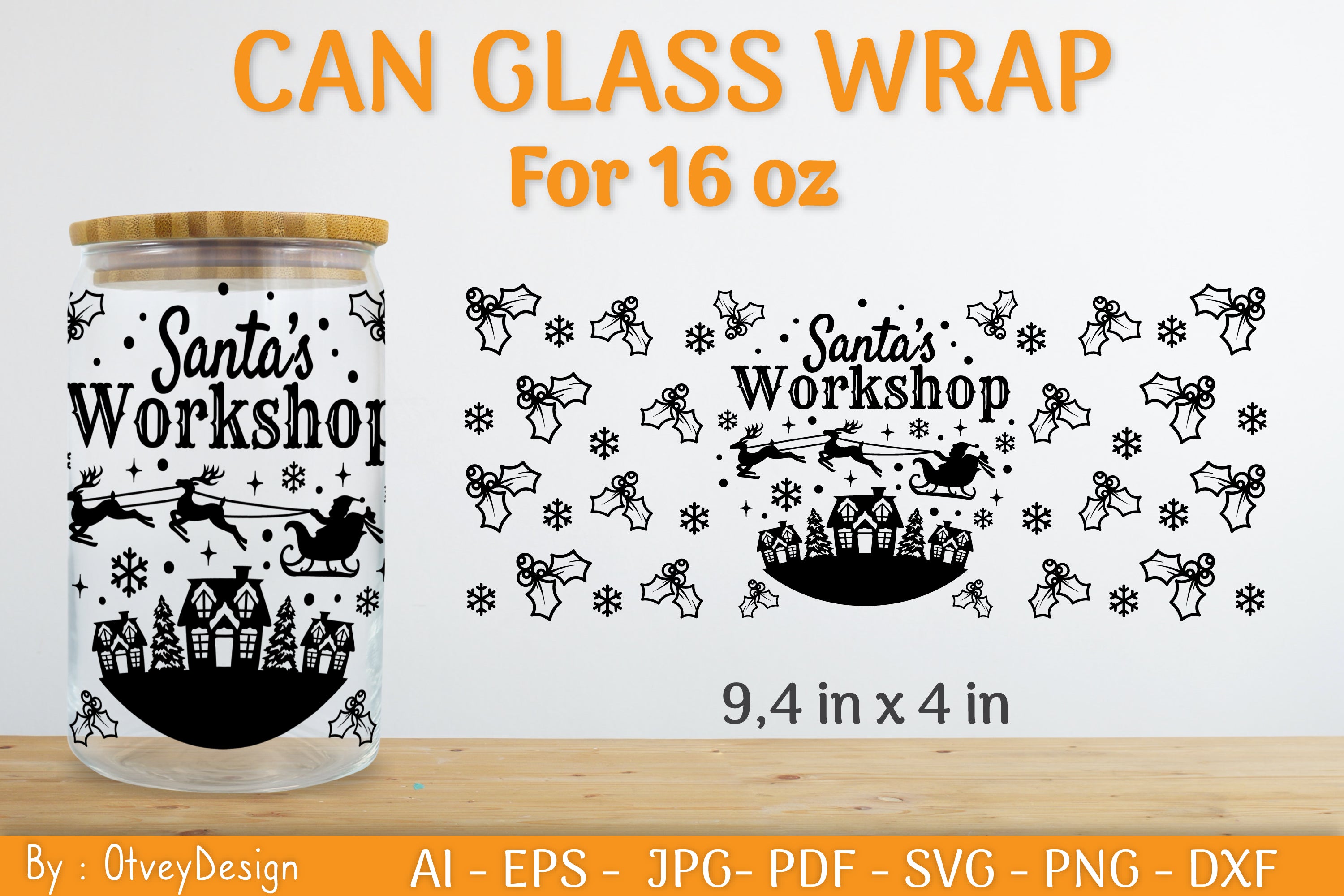 Christmas Can Glass 16 OZ SVG Bundle 30 - CraftNest - Digital Crafting and Art