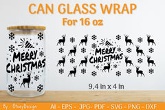 Christmas Can Glass 16 OZ SVG Bundle 13 - CraftNest - Digital Crafting and Art