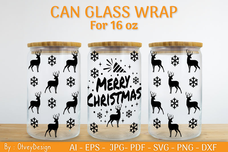 Christmas Can Glass 16 OZ SVG Bundle 13 - CraftNest - Digital Crafting and Art