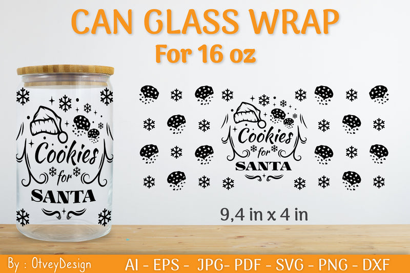 Christmas Can Glass 16 OZ SVG Bundle 12 - CraftNest - Digital Crafting and Art