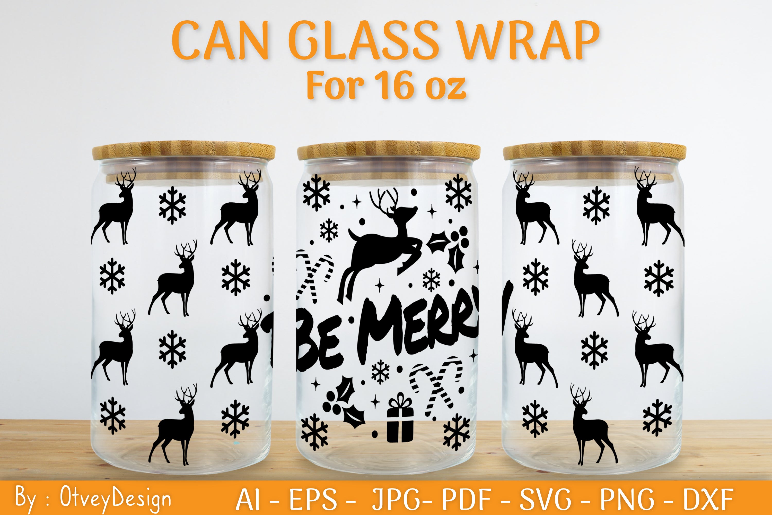 Christmas Can Glass 16 OZ SVG Bundle 33 - CraftNest - Digital Crafting and Art