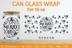 Christmas Can Glass 16 OZ SVG Bundle 15 - CraftNest - Digital Crafting and Art