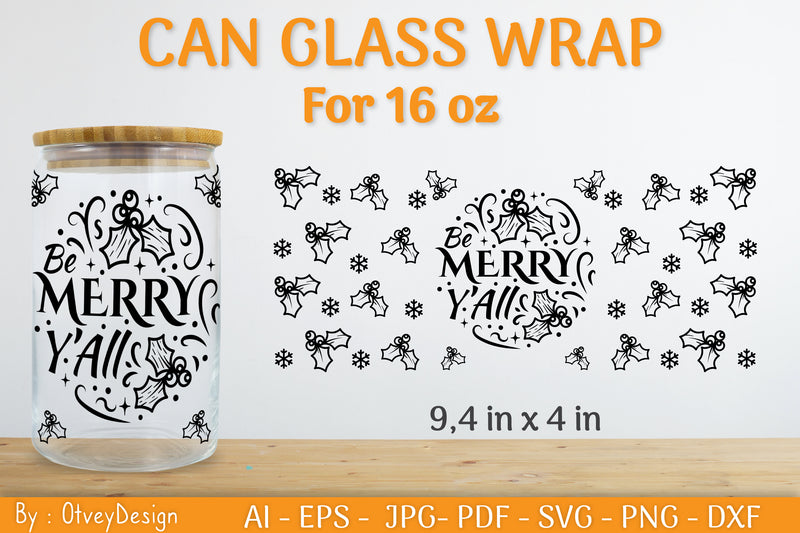 Christmas Can Glass 16 OZ SVG Bundle 15 - CraftNest - Digital Crafting and Art
