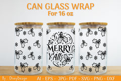 Christmas Can Glass 16 OZ SVG Bundle 15 - CraftNest - Digital Crafting and Art