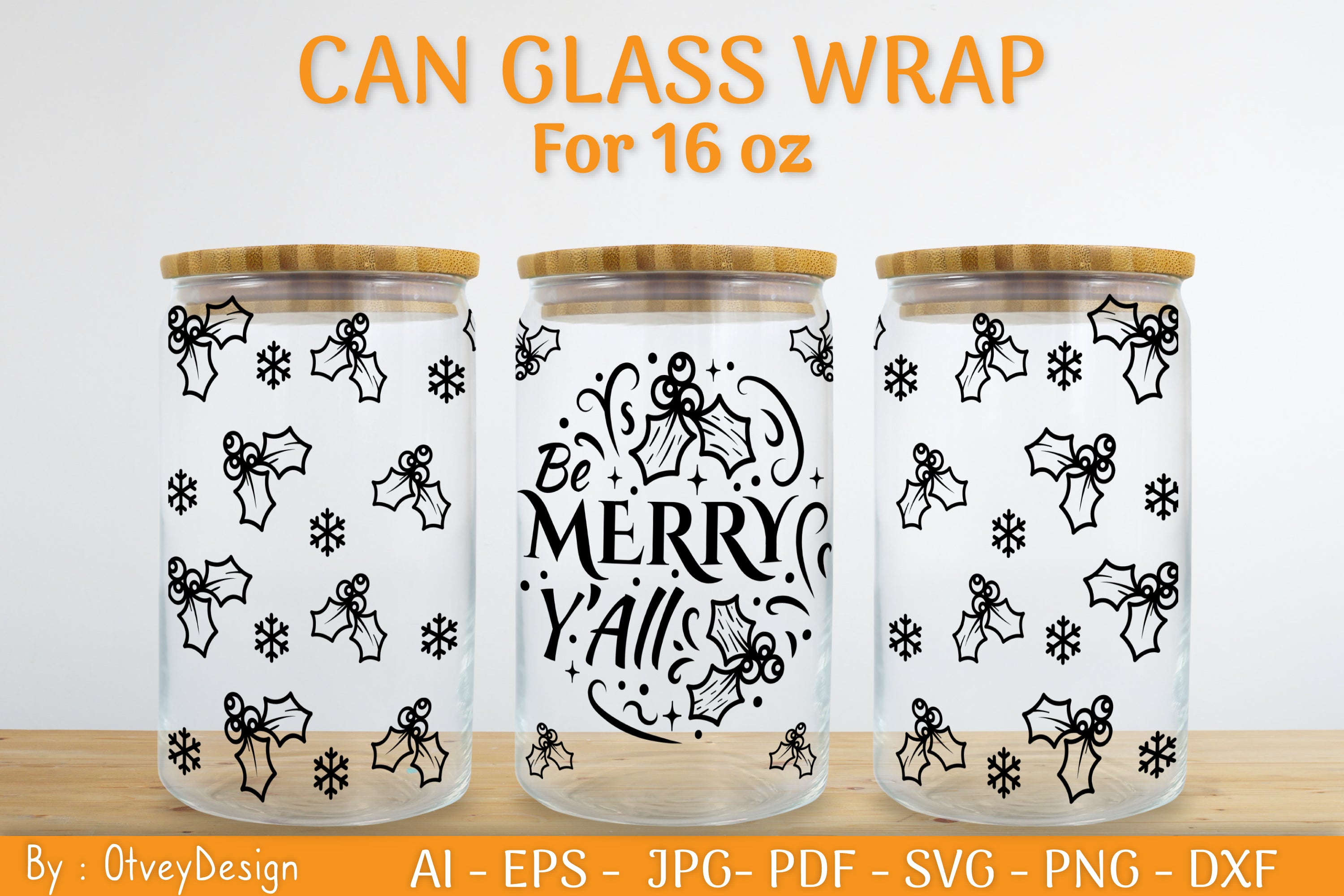 Christmas Can Glass 16 OZ SVG Bundle 15 - CraftNest - Digital Crafting and Art