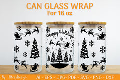Christmas Can Glass 16 OZ SVG Bundle 34 - CraftNest - Digital Crafting and Art