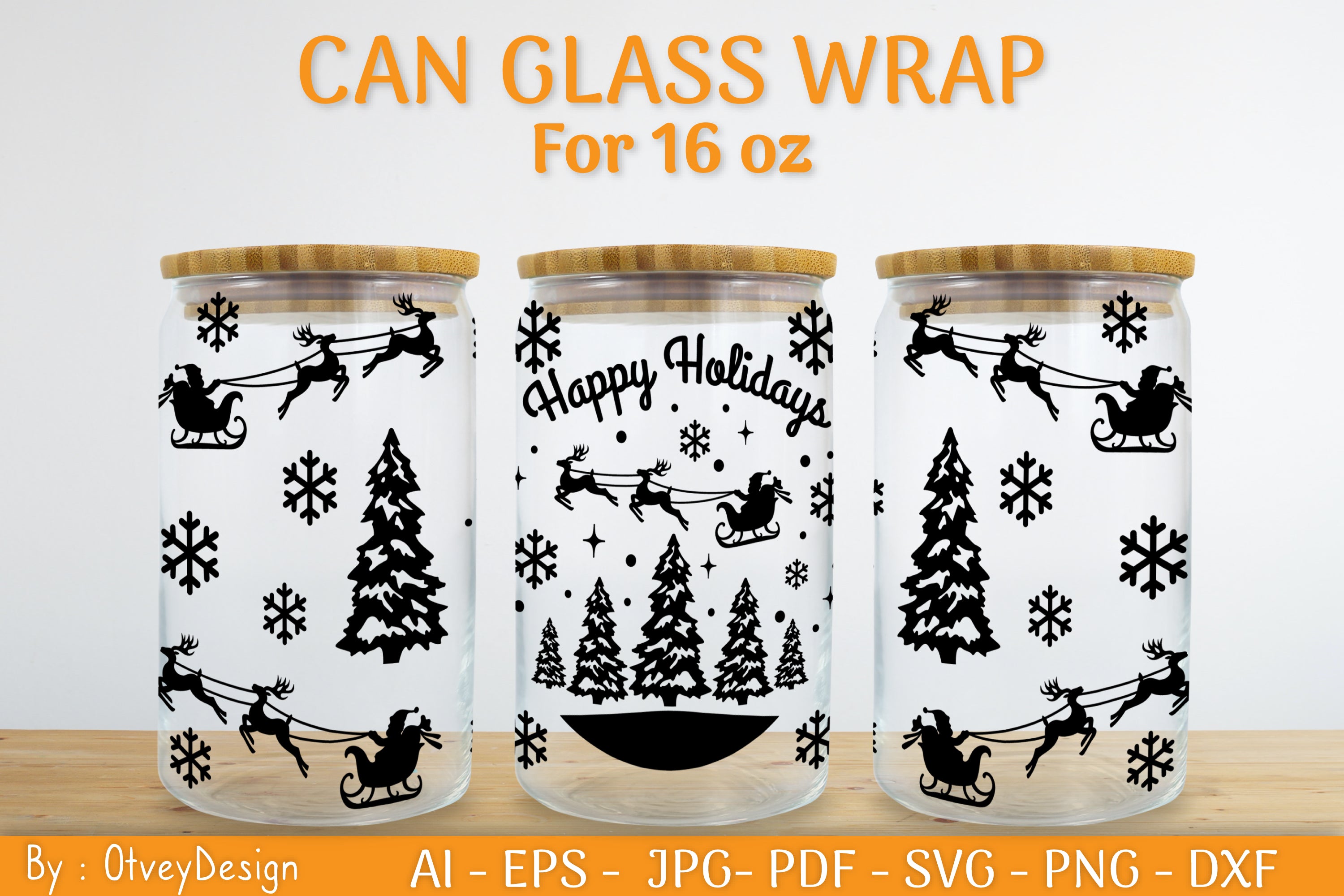 Christmas Can Glass 16 OZ SVG Bundle 34 - CraftNest - Digital Crafting and Art