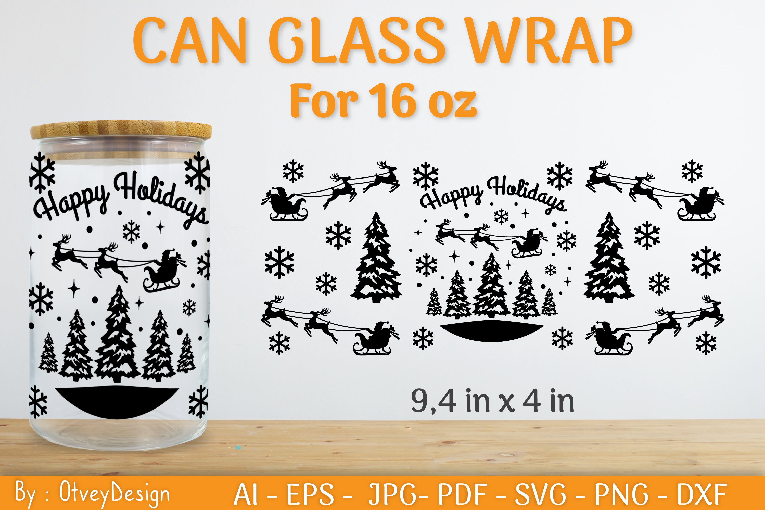 Christmas Can Glass 16 OZ SVG Bundle 34 - CraftNest - Digital Crafting and Art