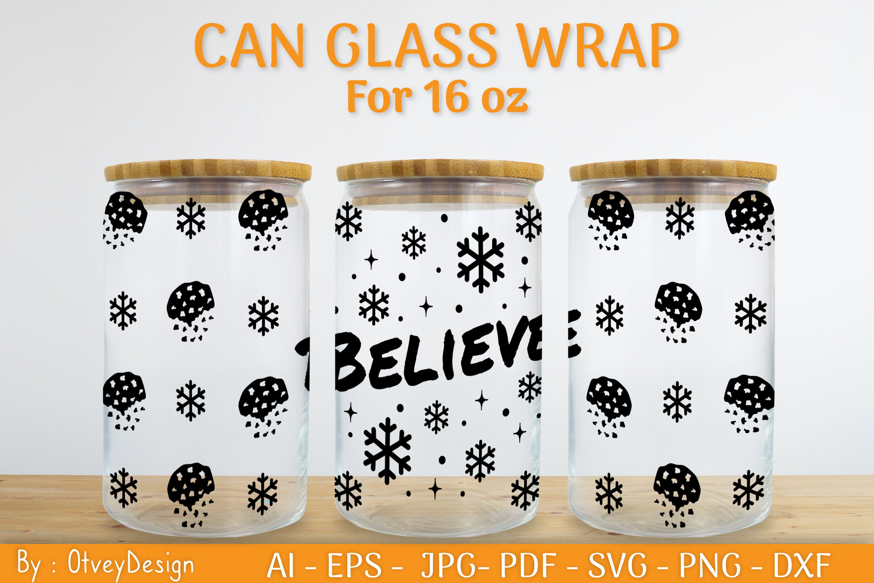 Christmas Can Glass 16 OZ SVG Bundle 35 - CraftNest - Digital Crafting and Art