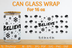 Christmas Can Glass 16 OZ SVG Bundle 35 - CraftNest - Digital Crafting and Art