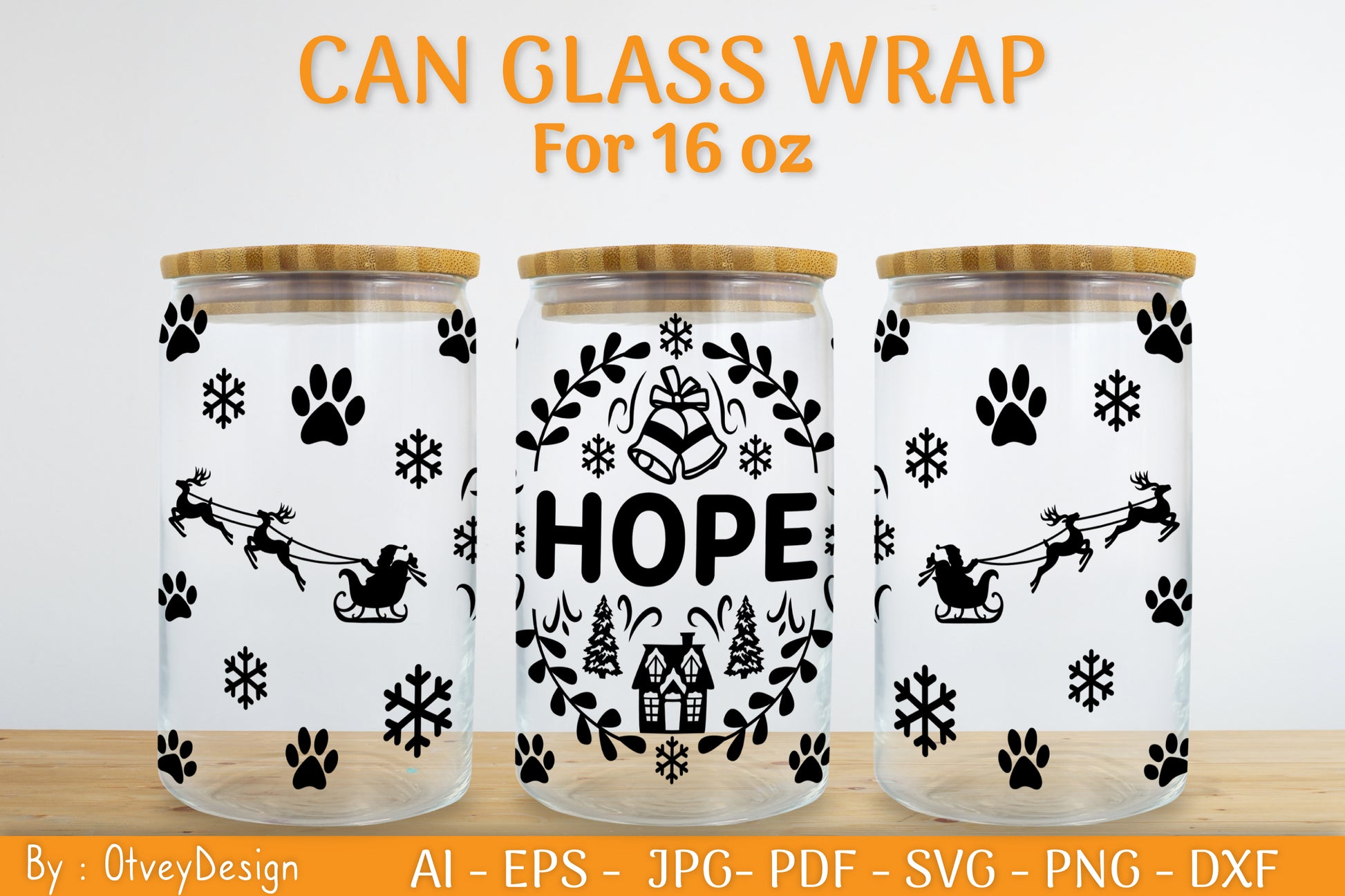 Christmas Can Glass 16 OZ SVG Bundle 36 - CraftNest - Digital Crafting and Art