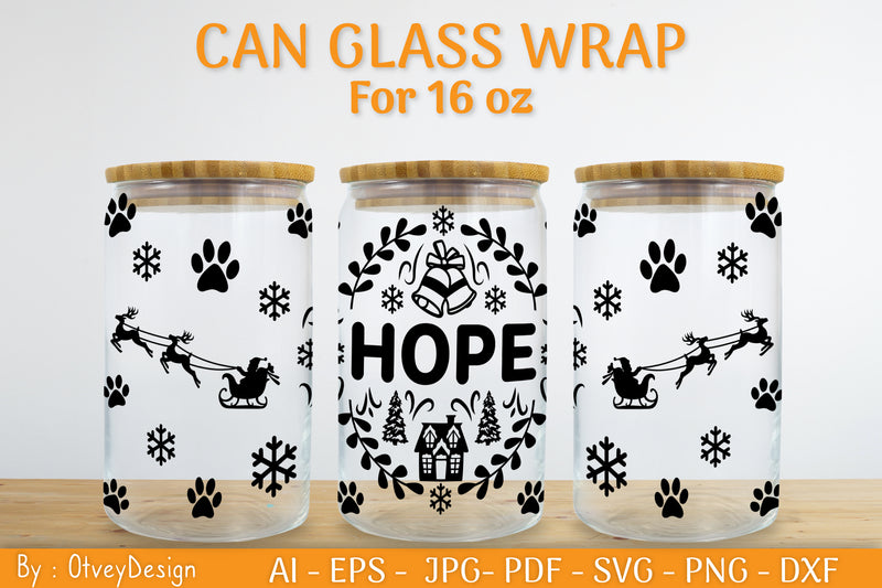 Christmas Can Glass 16 OZ SVG Bundle 36 - CraftNest - Digital Crafting and Art