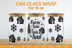 Christmas Can Glass 16 OZ SVG Bundle 18 - CraftNest - Digital Crafting and Art