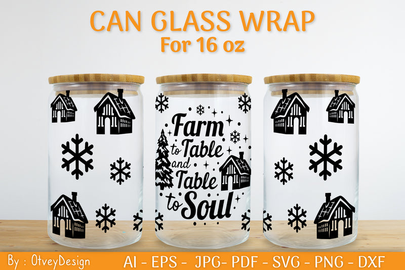 Christmas Can Glass 16 OZ SVG Bundle 18 - CraftNest - Digital Crafting and Art