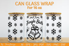 Christmas Can Glass 16 OZ SVG Bundle 37 - CraftNest - Digital Crafting and Art