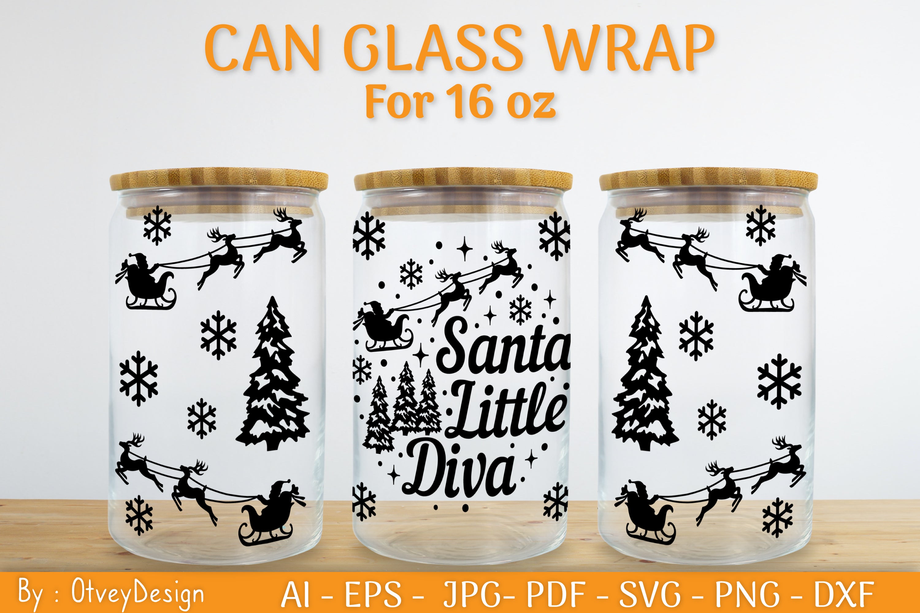 Christmas Can Glass 16 OZ SVG Bundle 19 - CraftNest - Digital Crafting and Art