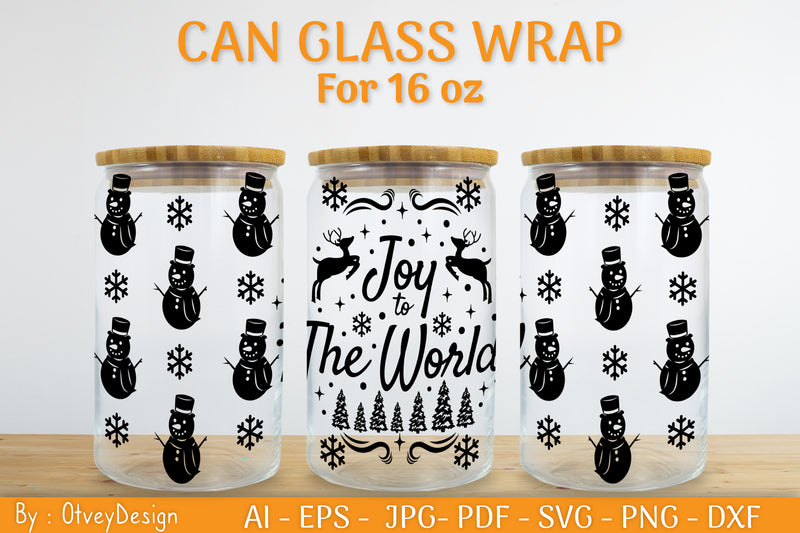 Christmas Can Glass 16 OZ SVG Bundle 38 - CraftNest - Digital Crafting and Art