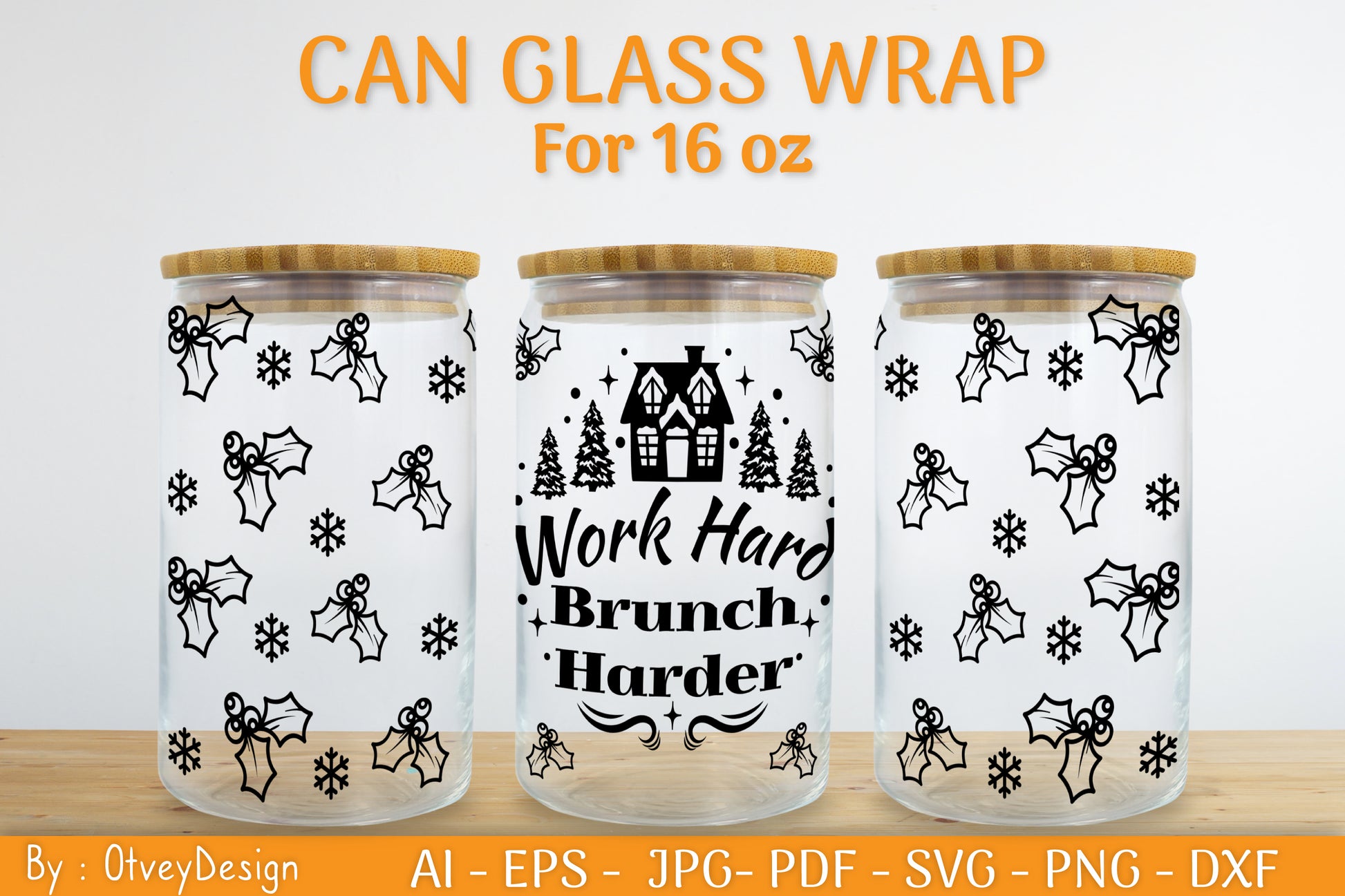 Christmas Can Glass 16 OZ SVG Bundle 20 - CraftNest - Digital Crafting and Art