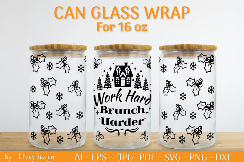 Christmas Can Glass 16 OZ SVG Bundle 20 - CraftNest - Digital Crafting and Art