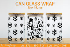 Christmas Can Glass 16 OZ SVG Bundle 39 - CraftNest - Digital Crafting and Art