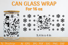 Christmas Can Glass 16 OZ SVG Bundle 39 - CraftNest - Digital Crafting and Art