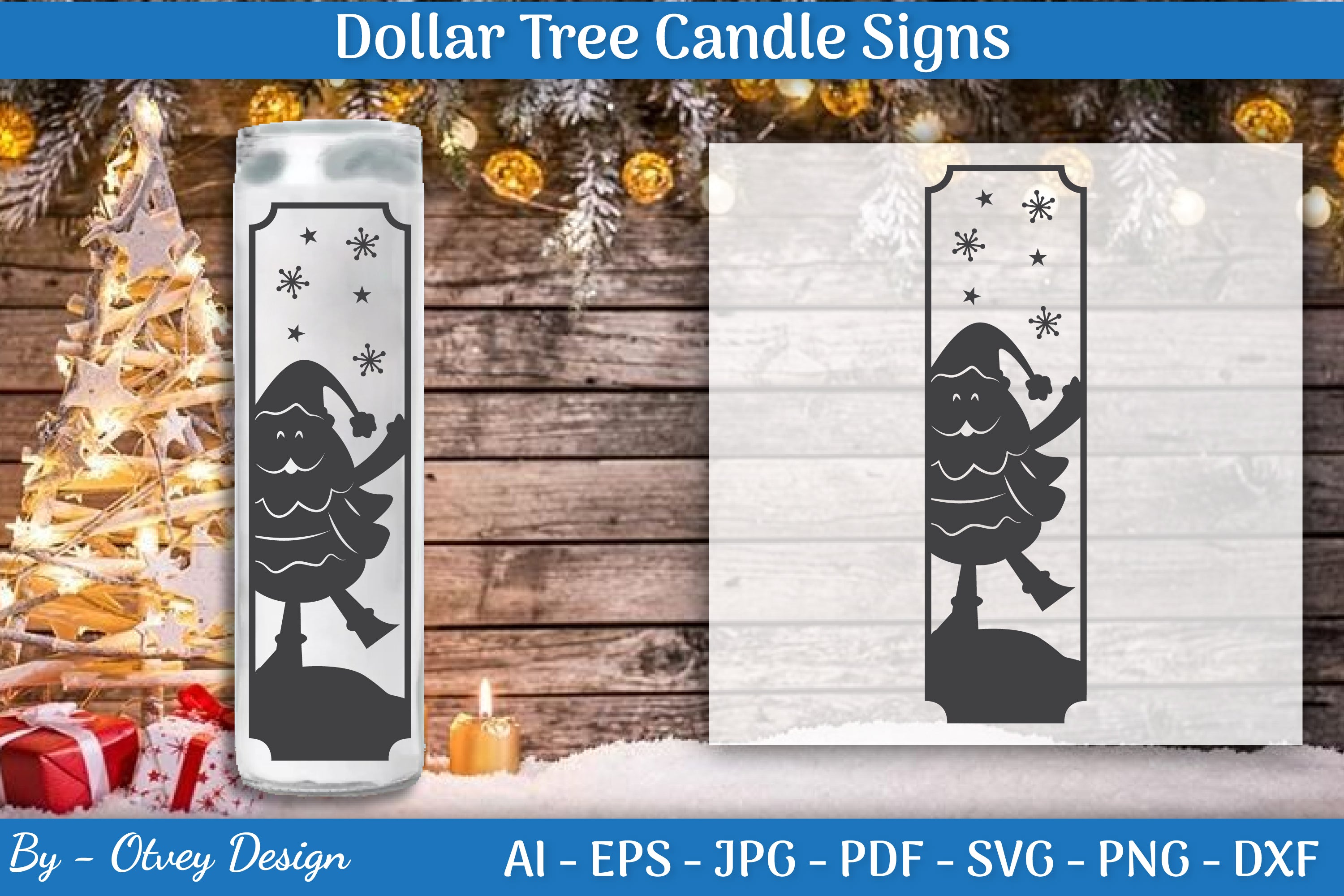 Christmas Candle Tree Design SVG Bundle