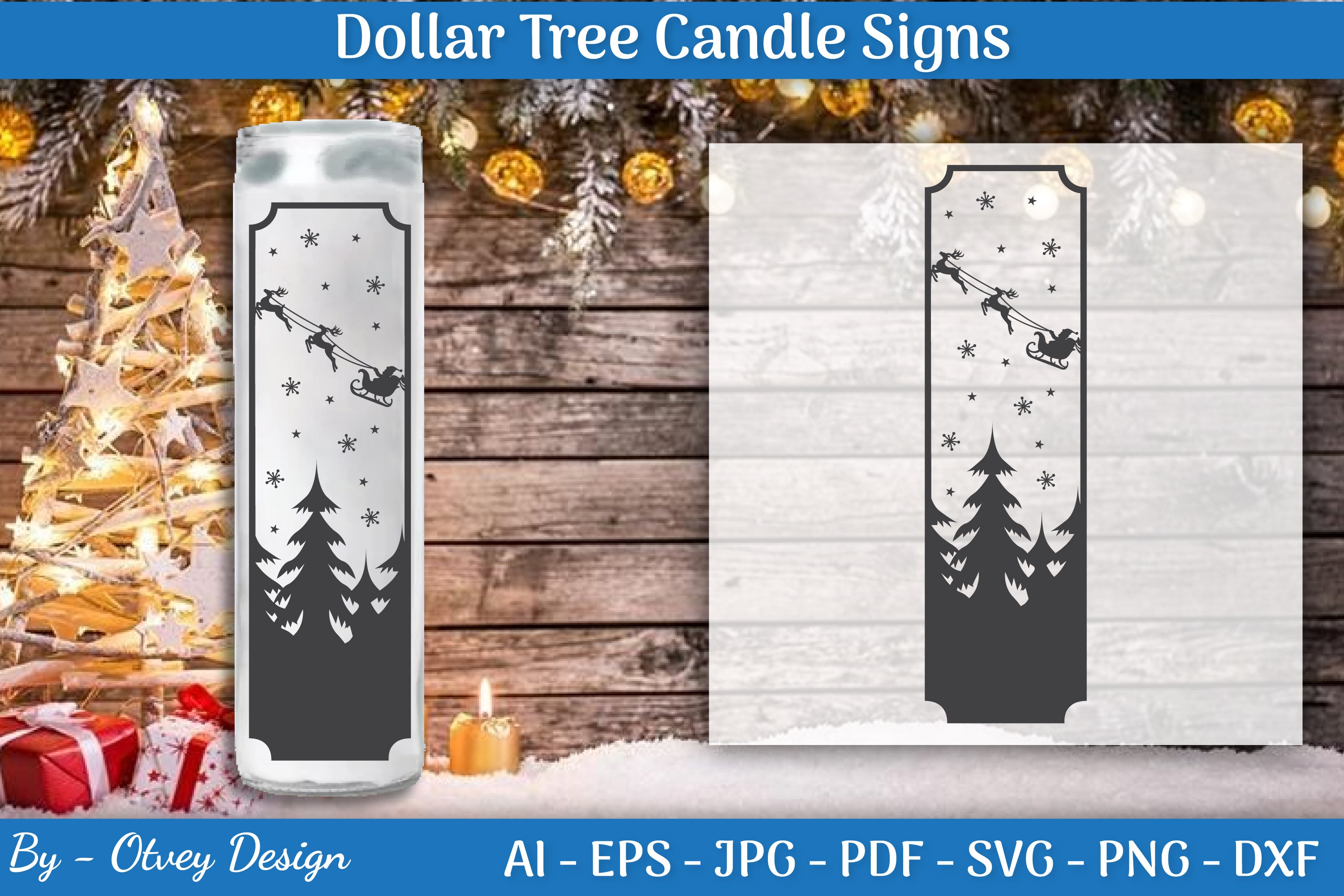 Christmas Candle Tree Design SVG Bundle
