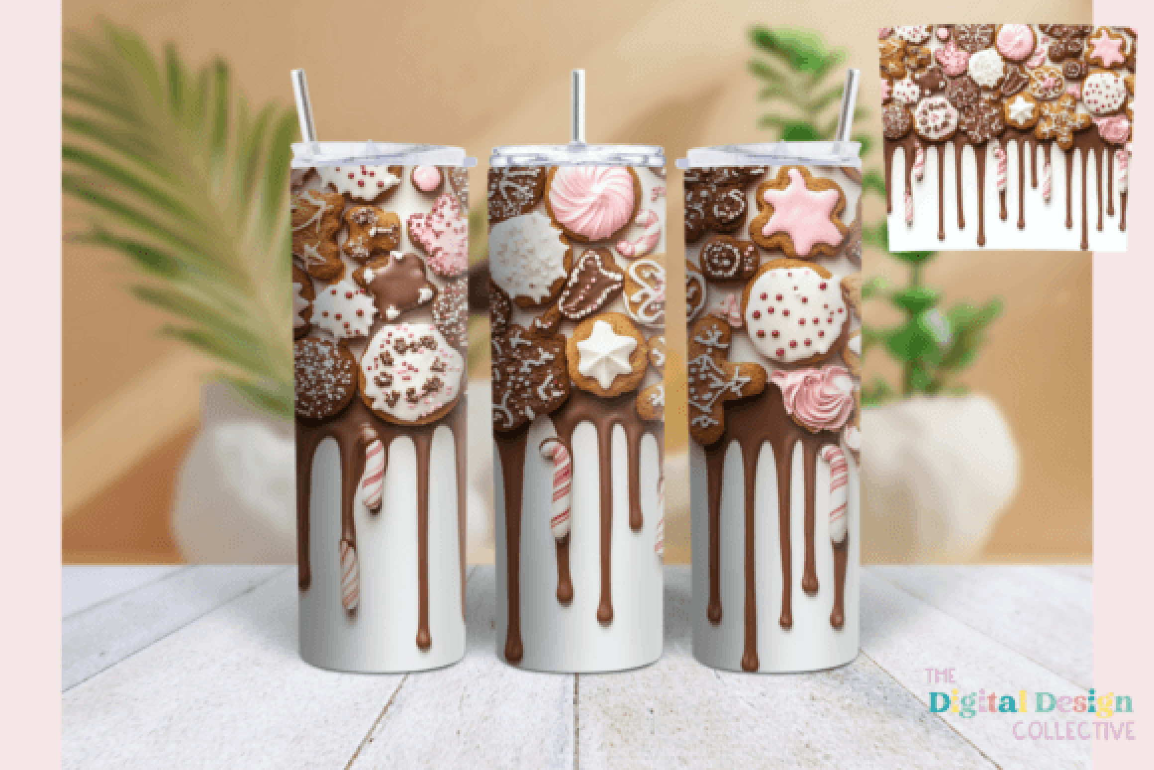 3D Inflated Candy Christmas Tumbler Wrap Bundle