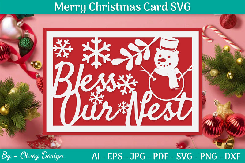 Christmas Card Papercut SVG Bundle 18 - CraftNest - Digital Crafting and Art